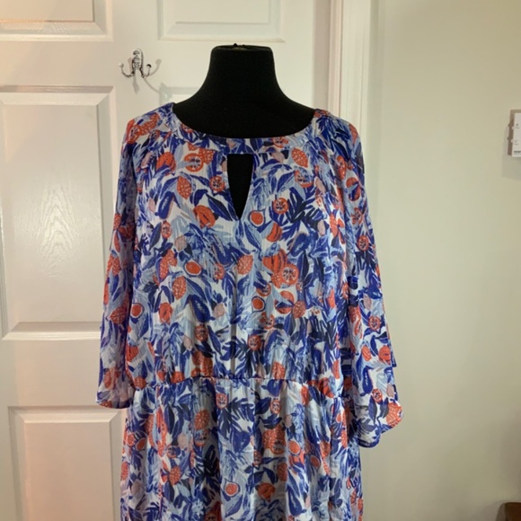 Junarose Chiffon Blue Maxi Dress Plus Size 22 - Picture 2 of 10